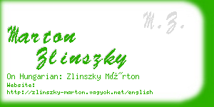 marton zlinszky business card